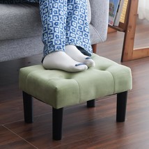 Ottoman Foot Stool, Green Small Ottoman Footrest, Velvet Soft Footrest Ottoman - £32.13 GBP