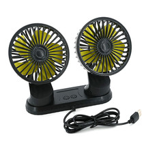 Car Fan Summer Cooling Adjustable Double-head Fan 360 Degree Low Noise Car - £38.58 GBP