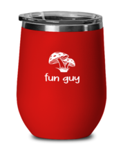 Funny Wine Glass Fun Guy Red-WG  - £21.88 GBP