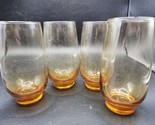 Libbey Honey Gold Amber Tempo Iced Tea Glass Set Of 4 - Vintage 1960s - ... - $31.65