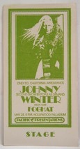 JOHNNY WINTER / FOGHAT - VINTAGE ORIGINAL REAL 1970&#39;s CLOTH BACKSTAGE PASS - $20.00