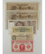 1910-1990 Germany, France &amp; Netherlands 6-Note Currency Set // Mark Fran... - $68.49 CAD