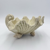 Vintage Fitz &amp; Floyd Seashell Footed Large Clamshell Conch Bowl Nautical - $58.50