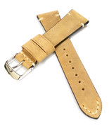 19mm 20mm 22mm Light Brown Genuine Leather Watch Band Strap With Silver ... - £15.68 GBP