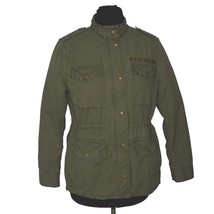 GAP Utility Jacket Coat Womens Small Studded Green Pockets Cinch Waist C... - $29.99