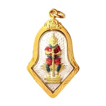 Thao Wessuwan Giant God Talisman Thai Amulet Sacred Magic Pendant Gold Case - £23.55 GBP