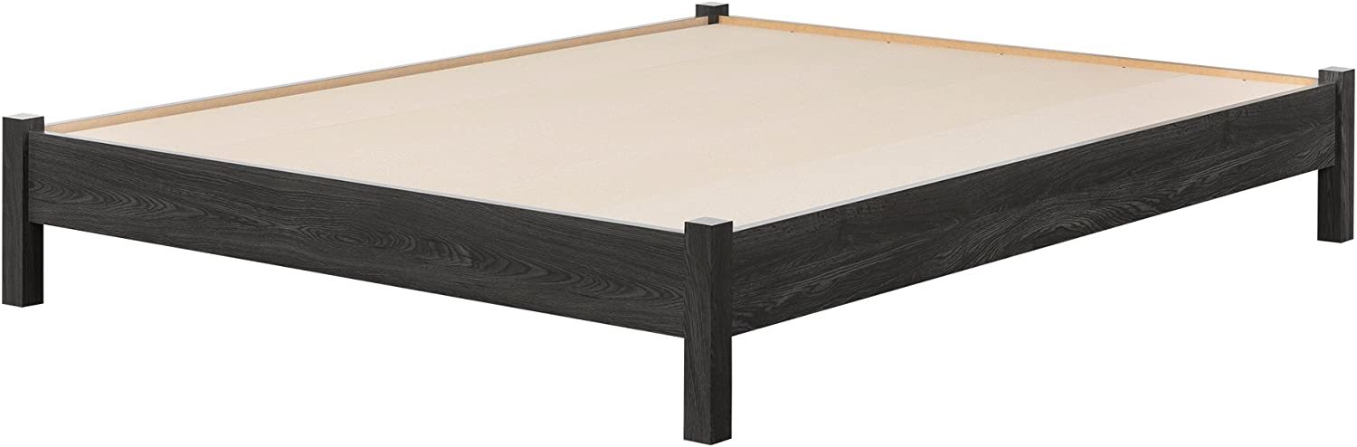 South Shore Step One Essential Platform Bed On Legs, Queen, Gray Oak - £0.00 GBP