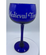 Medieval Times Dinner Footed Cobalt Blue Goblet Souvenir Wine Glass 10” ... - $9.49