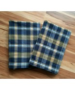 Pair of Nautica Surfside Plaid King Sized Pillowcases Very Nice Condition - £33.59 GBP