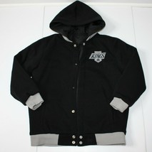 NHL Los Angeles Kings JH Design Black Fleece &amp; Nylon Reversible Jacket Youth L - £39.32 GBP