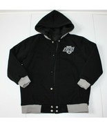 NHL Los Angeles Kings JH Design Black Fleece &amp; Nylon Reversible Jacket Y... - £39.84 GBP