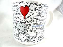 Sandra Boynton Cat Mug Cup Vintage Red Heart Balloon You&#39;re One in a Million - £11.86 GBP