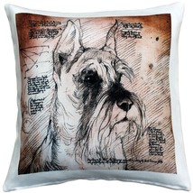 Schnauzer Cropped Ears Dog Pillow 17x17, with Polyfill Insert - £40.17 GBP