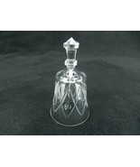 Small Crystal Hand Dinner Bell, Etched Diamonds, Vessica Cuts, Hexagon H... - £15.44 GBP