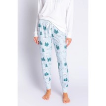 PJ Salvage Womens Ice Blue Polar Bear Stretch Jogger Lounge Pants Soft XL - $24.06