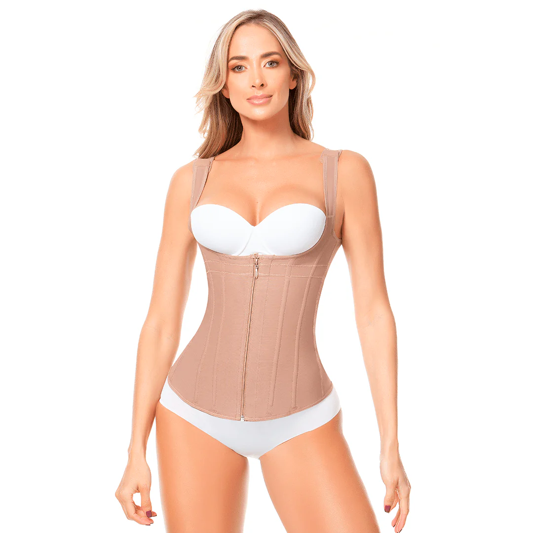 5043 Zipper Front Waist Trainer Vest with 7-bones Fajas Meli&#39;belt - $95.00