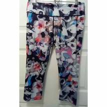 Sho Active Women’s 3/4 Leggings Size Med Multicolor Flower Pattern - £9.22 GBP