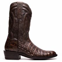 PHOENIX Genuine Caiman Belly Skin Cowboy Boot from the Western Collection Brown image 2