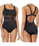 Nike Women&#39;s Solid Mesh V-Back One-Piece Swimsuit NESS9365 Women&#39;s Size L - $854.98 MXN