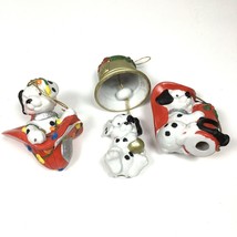 Enesco Christmas Ornaments Set of 3 Fire House Dalmatians Ceramic K Hahn Vintage - £22.42 GBP