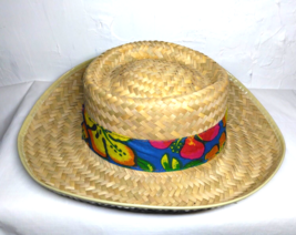 &quot;Classic&quot; Straw Sun Hat/ Floral Band Hawaiian/Panama - Unique! FAST SHIP! - £18.86 GBP