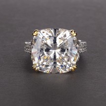 Cushion Cut 10ct Moissanite Diamond Ring 100% Original 925 sterling silver Engag - £57.57 GBP