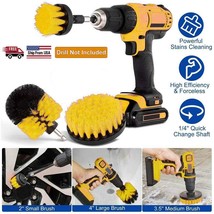 Auto Detailing Drill Brush Attachment Set Drill Brush Carpet Tile Cleane... - £14.32 GBP