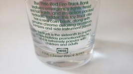 Truck Fire Truck Bank Glass Collectible 4 1/4 Tall VTGThe First Hess Toy 1996 - £6.35 GBP