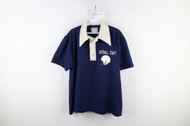 Vtg 70s Sand Knit Mens Large Penn State University Football Knit Polo Shirt USA - £55.35 GBP