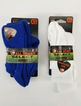 (Lot of 2) All Sport Youth Team Socks XS 5-9.5 2-Pack Seamless Toe White... - $14.89