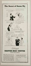 1936 Print Ad Kellogg&#39;s Kaffee-Hag Coffee Susan Sly Cartoon Battle Creek,MI - $11.68