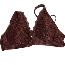 Frederick&#39;s of Hollywood Sexy Burgundy w/Gold Metallic LIghtly Padded Br... - $20.43 CAD