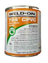 WELD-ON 724 CPVC/PVC Cement. 1 Quart. Gray - $62.56