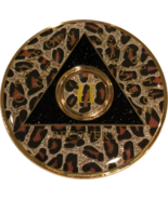 AA Medallion Leopard Animal Print Sobriety Chip Year 1 - 45 - $14.99
