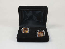 Men J.Valintin Cufflinks With Bold Stones Plated Gold Vito Rofolo V45-1 image 4