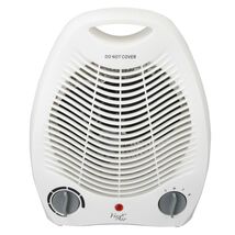 Vie Air 1500W Portable 2 Settings White Office Fan Heater with Adjustabl... - $58.58