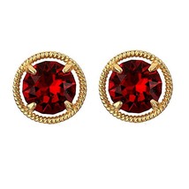 14K Yellow Gold Plated Simulated Gemstone Solitaire Stud Earrings Her Gift - £39.08 GBP