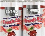 2 Simoniz 8 Oz Fresh Air Juicy Cherry Odor Eliminator Spray For Auto Hom... - $26.99