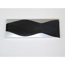 Men's Self Bow Tie By Hand J.Valintin Collection Solid Satin #92543 Black image 2