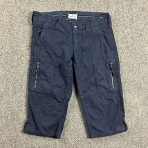 Vintage American Eagle Shorts Womens 0 Blue Cargo Bermuda Cotton Y2K - $327.91 MXN