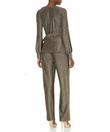 Donna Morgan Women&#39;s Metallic Knit Wrap Jumpsuit sz 0 new - $1,939.08 MXN