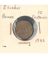 Ecuador K76a, 10 Centavos Brass 1942 - $2.00