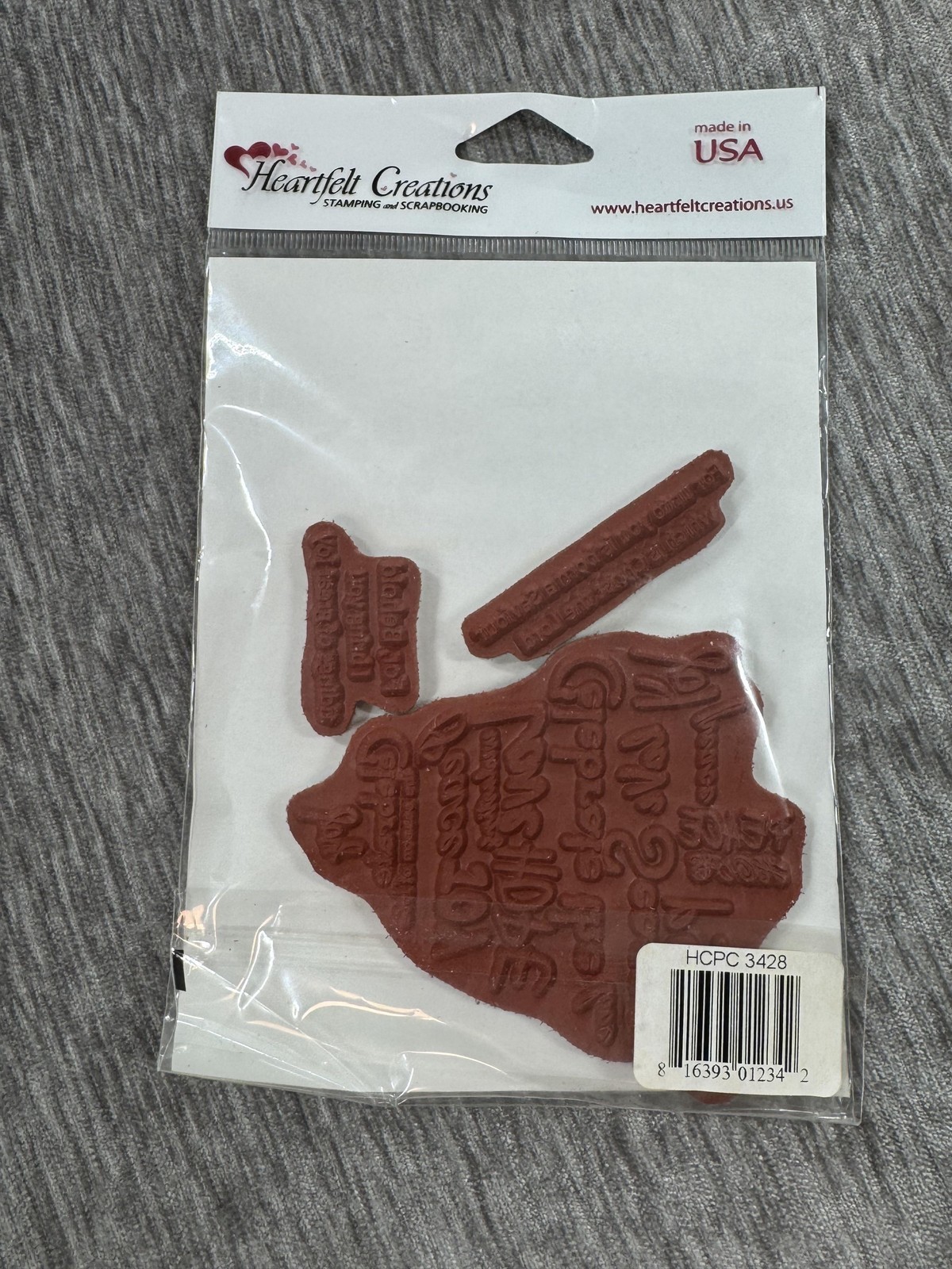 Heartfelt Creations Script Christmas Tree Cling Stamp Set HCPC 3428 Made USA Item image 2