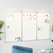 vidaXL Magnetic Whiteboard Foldable 59.1x39.4x0.7&quot; Aluminium - $157.28