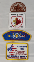 SCOUTS OF CANADA AND AMERICA PATCH LOT OF 4 VINTAGE OKLAHOMA ARBRESCOUT ... - $16.99