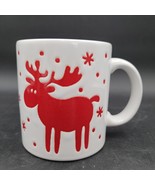 Rare Waechtersbach Red Moose Christmas Ceramic Coffee Cup Mug Germany - $20.29 CAD