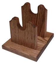 Oak Wood Gun Rack Stand Plain Rifle Shotgun 2 Pc. Table Display - Walnut... - $34.95