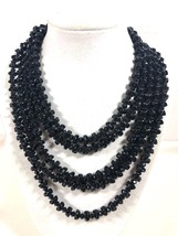 VTG Elegant W Germany black 5 MULTI  strand necklace 17&quot;L - £19.46 GBP