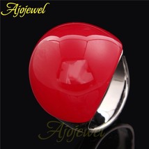 Size 7-10 Big Red Semi-Precious Stone Ring for Female opal Anillos Accessories H - £8.09 GBP