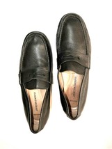 Johnston &amp; Murphy Black Leather Slip On Sheepskin Penny Loafers Mens Size 10 - £56.94 GBP